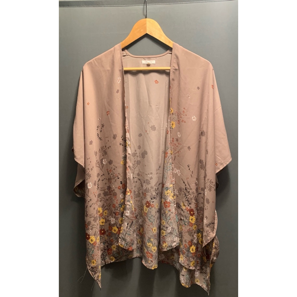 ❤Women's maurices Floral Kimono One Size Brown Multi